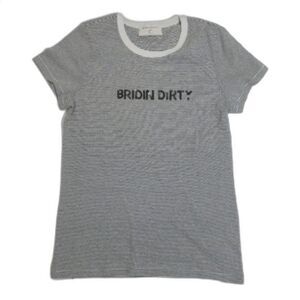 BRIDIN DIRTY sequin striped graphic tee bride wedding gift pun bachelorette L M